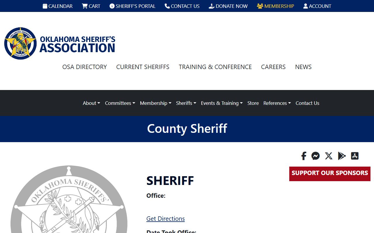 Cotton County warrant records Sheriff Tim King profile from the Oklahoma Sheriffs Association